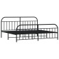 vidaXL Bettgestell mit Kopf- und Fußteil Metall Schwarz 193x203 cm vidaXL Bettgestell mit Kopf- und Fußteil Metall Schwarz 193x203 cm