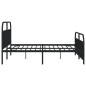 vidaXL Bettgestell mit Kopf- und Fußteil Metall Schwarz 193x203 cm vidaXL Bettgestell mit Kopf- und Fußteil Metall Schwarz 193x203 cm