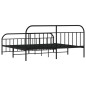 vidaXL Bettgestell mit Kopf- und Fußteil Metall Schwarz 193x203 cm vidaXL Bettgestell mit Kopf- und Fußteil Metall Schwarz 193x203 cm