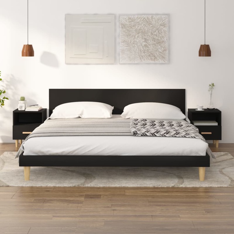vidaXL Nachttische 2 Stk. Schwarz 40x35x47 cm vidaXL Nachttische 2 Stk. Schwarz 40x35x47 cm