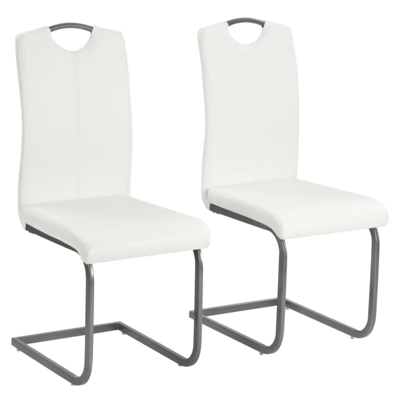 vidaXL Freischwinger 2 Stk. Weiß Kunstleder vidaXL Freischwinger 2 Stk. Weiß Kunstleder