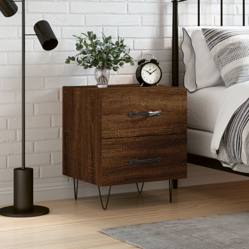 vidaXL Nachttisch Braune Eiche 40x35x47,5 cm Holzwerkstoff vidaXL Nachttisch Braune Eiche 40x35x47,5 cm Holzwerkstoff