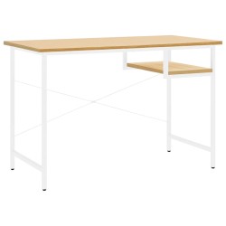 vidaXL Computertisch Weiß und Eiche Hell 105x55x72 cm MDF und Metall