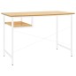 vidaXL Computertisch Weiß und Eiche Hell 105x55x72 cm MDF und Metall vidaXL Computertisch Weiß und Eiche Hell 105x55x72 cm MDF und Metall