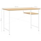vidaXL Computertisch Weiß und Eiche Hell 105x55x72 cm MDF und Metall vidaXL Computertisch Weiß und Eiche Hell 105x55x72 cm MDF und Metall