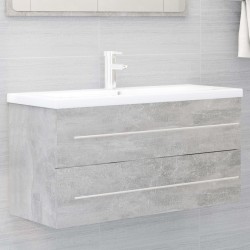 vidaXL Waschbeckenunterschrank Betongrau 100x38,5x48 cm Holzwerkstoff