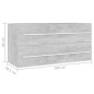vidaXL Waschbeckenunterschrank Betongrau 100x38,5x48 cm Holzwerkstoff vidaXL Waschbeckenunterschrank Betongrau 100x38,5x48 cm Holzwerkstoff