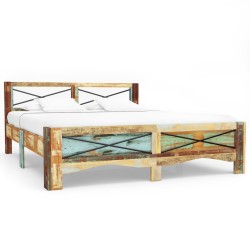 vidaXL Massivholzbett Altholz 180x200 cm 