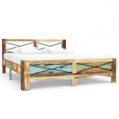 vidaXL Massivholzbett Altholz 180x200 cm 