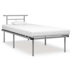 vidaXL Bettgestell Grau Metall 90x200 cm