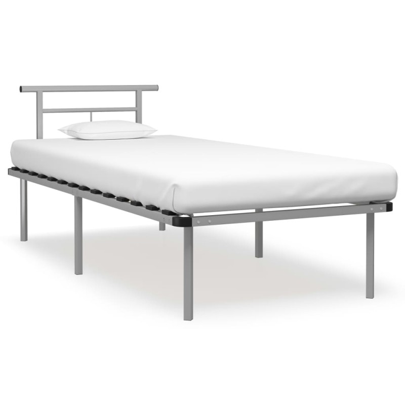 vidaXL Bettgestell Grau Metall 90x200 cm vidaXL Bettgestell Grau Metall 90x200 cm