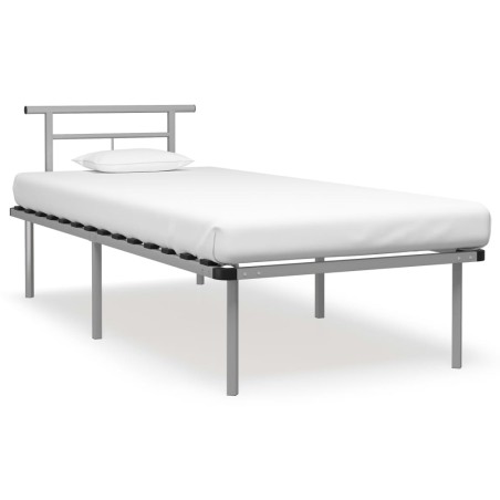 vidaXL Bettgestell Grau Metall 90x200 cm