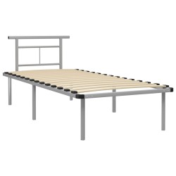 vidaXL Bettgestell Grau Metall 90x200 cm