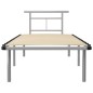 vidaXL Bettgestell Grau Metall 90x200 cm vidaXL Bettgestell Grau Metall 90x200 cm