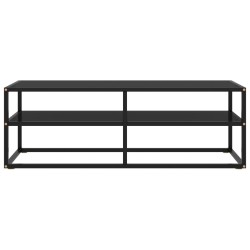 vidaXL TV-Schrank Schwarz mit Schwarzem Hartglas 120x40x40 cm