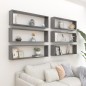 vidaXL Würfelregale 6 Stk. Hochglanz-Grau 100x15x30 cm Holzwerkstoff vidaXL Würfelregale 6 Stk. Hochglanz-Grau 100x15x30 cm Holzwerkstoff