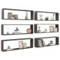 vidaXL Würfelregale 6 Stk. Hochglanz-Grau 100x15x30 cm Holzwerkstoff vidaXL Würfelregale 6 Stk. Hochglanz-Grau 100x15x30 cm Holzwerkstoff