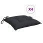 Stuhlkissen 4 Stk. Schwarz 50x50x7 cm Oxford-Gewebe Stuhlkissen 4 Stk. Schwarz 50x50x7 cm Oxford-Gewebe