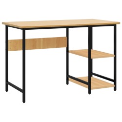 vidaXL Computertisch Schwarz und Eiche Hell 105x55x72 cm MDF und Metall