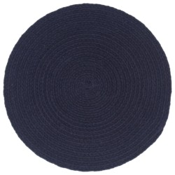 vidaXL Tischsets 6 Stk. Uni Marineblau 38 cm Rund Baumwolle 