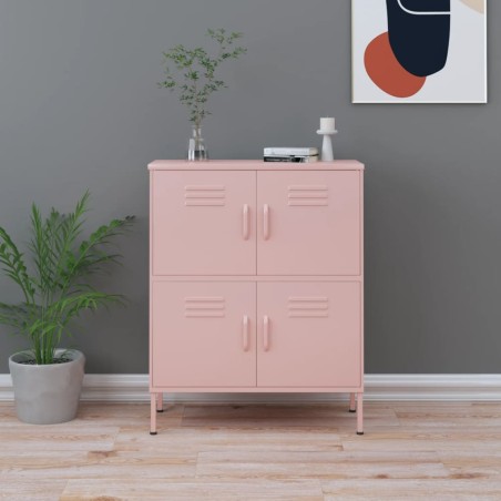 vidaXL Lagerschrank Rosa 80x35x101,5 cm Stahl    