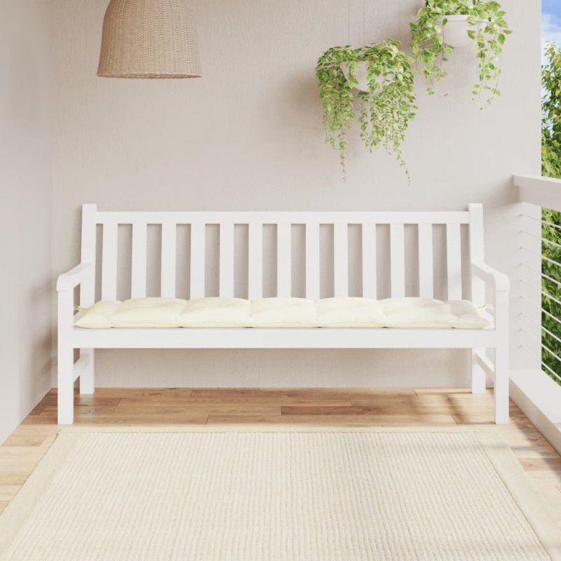 Gartenbank-Auflage Cremeweiß 180x50x7 cm Oxford-Gewebe Gartenbank-Auflage Cremeweiß 180x50x7 cm Oxford-Gewebe