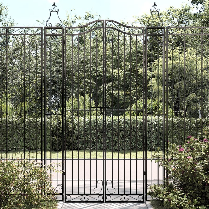 vidaXL Gartentor Schwarz 121x8x200 cm Schmiedeeisen vidaXL Gartentor Schwarz 121x8x200 cm Schmiedeeisen
