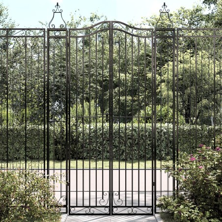 vidaXL Gartentor Schwarz 121x8x200 cm Schmiedeeisen 