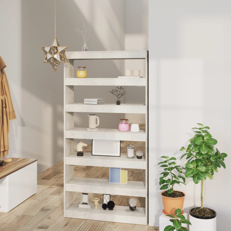 vidaXL Bücherregal/Raumteiler Betongrau 100×30×198 cm Holzwerkstoff vidaXL Bücherregal/Raumteiler Betongrau 100×30×198 cm Holzwerkstoff