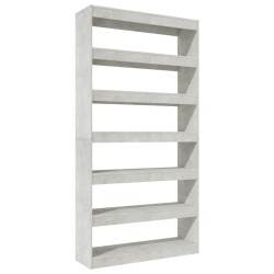 vidaXL Bücherregal/Raumteiler Betongrau 100×30×198 cm Holzwerkstoff
