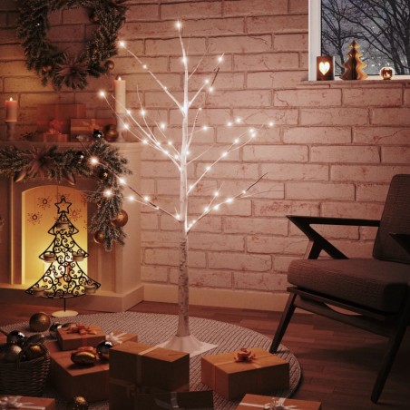 vidaXL LED-Birke Warmweiß 48 LEDs 120 cm
