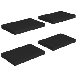 vidaXL Schwebende Wandregale 4 Stk. Schwarz 40x23x3,8cm MDF 