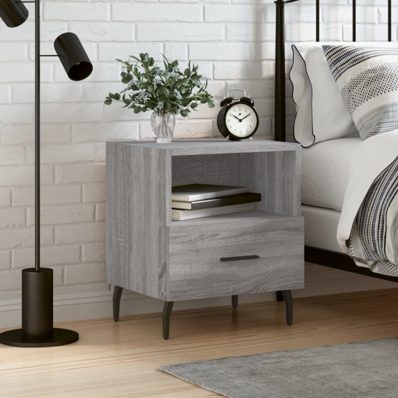 vidaXL Nachttisch Grau Sonoma 40x35x47,5 cm Holzwerkstoff vidaXL Nachttisch Grau Sonoma 40x35x47,5 cm Holzwerkstoff