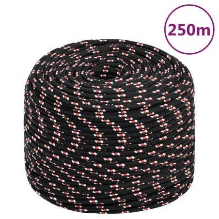 vidaXL Bootsseil Schwarz 6 mm 250 m Polypropylen