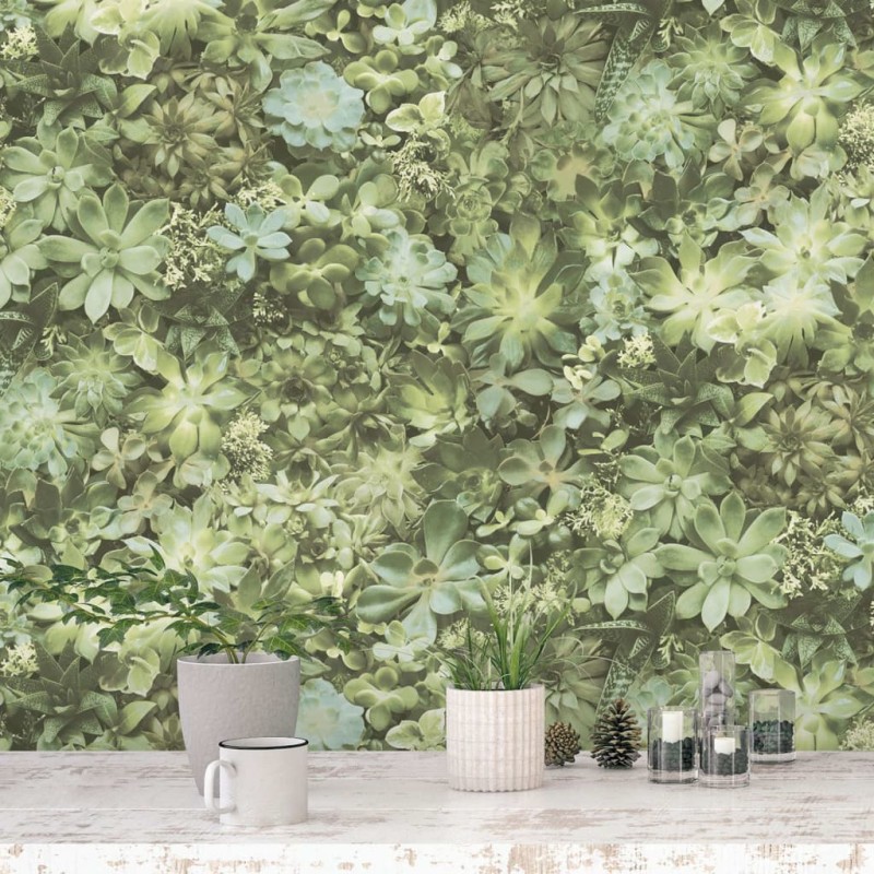 Noordwand Tapete Evergreen Succulent Grün und Beige Noordwand Tapete Evergreen Succulent Grün und Beige