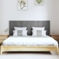 vidaXL Wand-Kopfteil Grau 166x3x60 cm Massivholz Kiefer