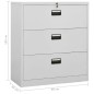 vidaXL Aktenschrank Hellgrau 90x46x103 cm Stahl vidaXL Aktenschrank Hellgrau 90x46x103 cm Stahl