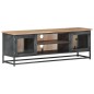 vidaXL TV-Schrank Grau 120x30x40 cm Massivholz Akazie und Stahl vidaXL TV-Schrank Grau 120x30x40 cm Massivholz Akazie und Stahl