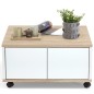 FMD Mobiler Couchtisch 70×70×36 cm Eichenbraun und Hochglanz-Weiß FMD Mobiler Couchtisch 70×70×36 cm Eichenbraun und Hochglanz-Weiß