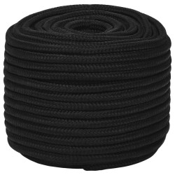 vidaXL Arbeitsseil Schwarz 14 mm 100 m Polyester