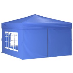 vidaXL Partyzelt Faltbar mit Seitenwänden Blau 3x3 m