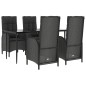 vidaXL 5-tlg. Garten-Essgruppe mit Kissen Schwarz Poly Rattan vidaXL 5-tlg. Garten-Essgruppe mit Kissen Schwarz Poly Rattan
