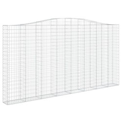 vidaXL Gabione mit Hochbogen 400x30x200/220 cm Verzinktes Eisen
