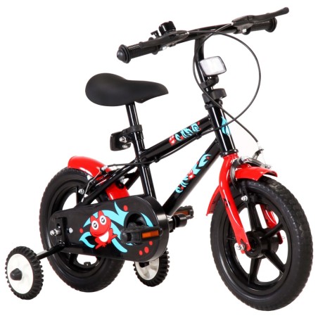 vidaXL Kinderfahrrad 12 Zoll Schwarz und Rot