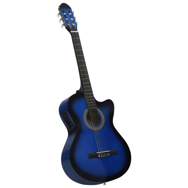 vidaXL Westerngitarre Cutaway mit Equalizer und 6 Saiten Blau vidaXL Westerngitarre Cutaway mit Equalizer und 6 Saiten Blau
