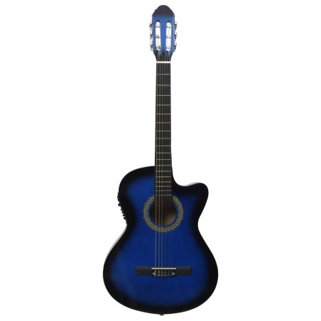 vidaXL Westerngitarre Cutaway mit Equalizer und 6 Saiten Blau   