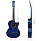 vidaXL Westerngitarre Cutaway mit Equalizer und 6 Saiten Blau vidaXL Westerngitarre Cutaway mit Equalizer und 6 Saiten Blau