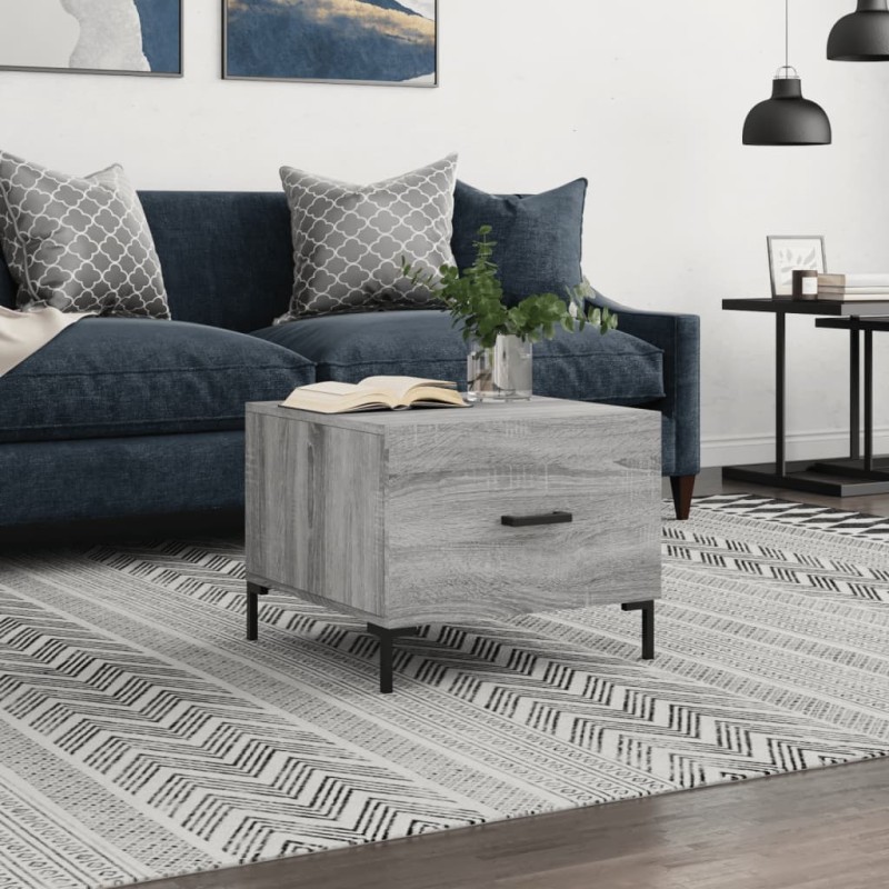 vidaXL Couchtisch Grau Sonoma 50x50x40 cm Holzwerkstoff vidaXL Couchtisch Grau Sonoma 50x50x40 cm Holzwerkstoff