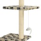vidaXL Katzenbaum mit Sisal-Kratzsäulen 260 cm Beige Pfoten-Muster vidaXL Katzenbaum mit Sisal-Kratzsäulen 260 cm Beige Pfoten-Muster