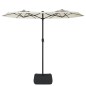 vidaXL Doppelsonnenschirm mit LEDs Sandweiß 316x240 cm vidaXL Doppelsonnenschirm mit LEDs Sandweiß 316x240 cm